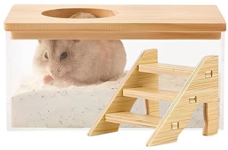 Hamster sandbadlåda - 21x15,5 cm Hamster sandbadbehållare, praktisk prestanda | Duschrumsgrävningsbehållare med solid konstruktion, genomskinlig kattlåda för dvärgökentorn