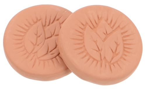 VICASKY Lot de 2 Humidificateurs en Terre Cuite Ronde Forme Feuille 3,7 Cm, Dispositifs de Contrôle de L'humidité pour Cave à Cigares, Maintien Constant de L’humidité et Cigare