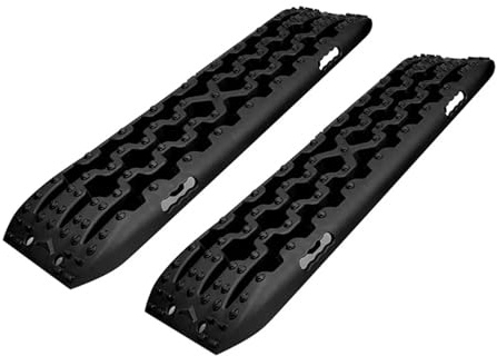 Bergungsbretter für Geländefahrzeuge 10T Bergungsstrecke Offroad Schnee Sand Strecke Schlamm Trax Selbstrettung Anti-Rutsch-Platte Traktionshilfe Fluchtbrett(Black)