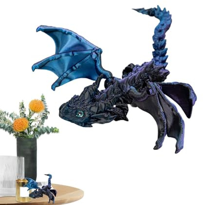 Dragon Figures for Kids, Dragon Figurine 3D -tryckt artikulerad Flying | skrivbordsskärmdekor, kreativt för bokhylla skrivbord eller skåp