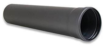 LANZZAS Pelletrohr 500 mm Verlängerung - im Durchmesser 100 mm - Farbe: gussgrau - inklusive Silikon-Dichtring