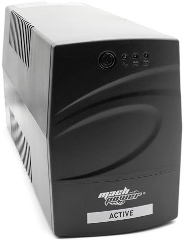 Mach Power Gruppo di continuità per PC - UPS line interactive 600VA/290W, stabilizzatore AVR, 1 batteria 12V/4,5Ah, 2 uscite Schuko/Ita, 1 Porta USB UPS-LIT60P (600VA/290W)