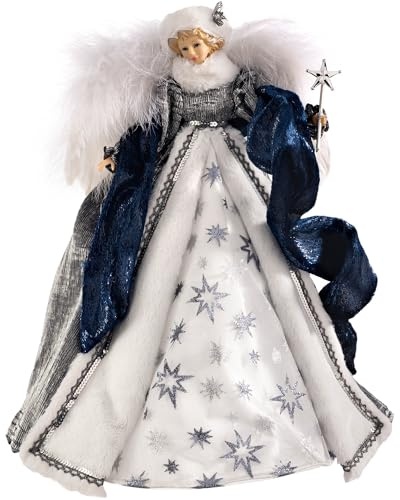 WeRChristmas Christbaumspitze Engel, Navy, 43 cm