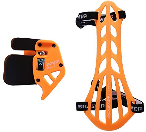 BICASTER Archery Finger Tab Guard (RH) + Arm Guard Set for Tradition Bow Recurve Bow Protective Gear