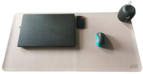 VIVENS PU Leder Multifunktionales Schreibtischunterlage, 80 x 40 cm Mauspad, Laptop Tischunterlage, doppelseitiges, rutschfestes, wasserdichtes Schreibtisch-Schreibpad für Büro und Zuhause (Rosa)