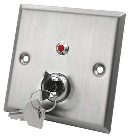 Schlüsselschalter aus Edelstahl (rote LED-Anzeige)