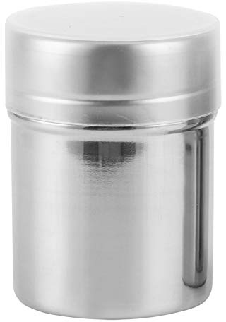 Sucrier en poudre en acier inoxydable 304 avec couvercle, shaker en avec trous, dragues d'arrosage à tamis à café pour la cuisson de la cuisine en poudre de sucre de cuisson(L)