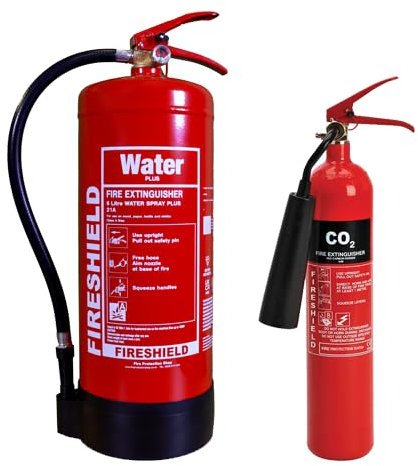 2kg Co2 & 6ltr Water Fire Extinguisher Pack