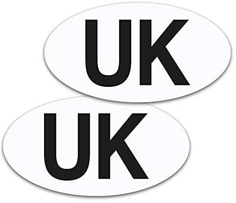 TMS UK Magnetic Car Stickers for Europe 2024 | Made in England | 2 Pack Fully Magnetic UK Plates for Driving Abroad | Strong, Durable, Weather Resistant | for use in EU Countries (White, Small)