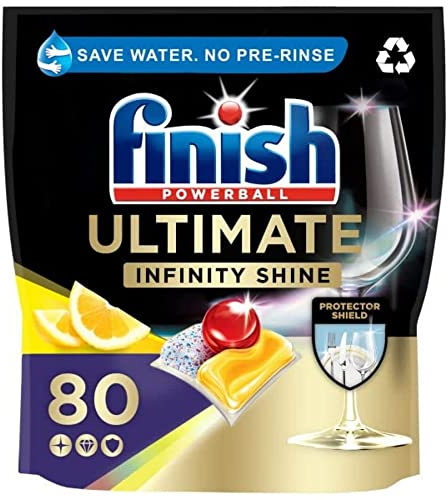 Finish Ultimate Infinity Shine, 80 Dishwasher Tablets, Lemon