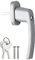 AUTOUTLET 1 PCS Poignées de Fenêtre Verrouillable en Aluminium Clé Universelle 35 mm Poignée de Porte de Balcon avec Serrure 360° Gris pour Toutes Les Fenêtres et Portes de Balcon Courantes