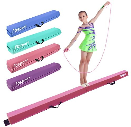 FBSPORT Schwebebalken Kinder 180/210/240/270/300cm Faltbarer Balken Turnen Balance Beam für Zuhause Training Klappbarer Gymnastik Gymnastikbalken mit Rutschfestem Boden und Tragetasche