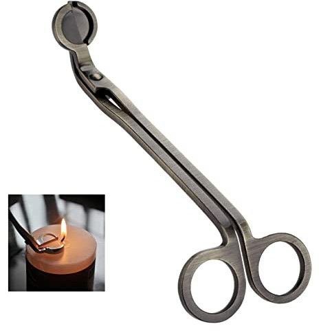 CC wonderland zone Dochtschneider für Kerzen, Kerzendochtschneider, Dochtschere für Kerzen, Dochtschneider aus Edelstahl,Kerzenzubehör (Bronze)