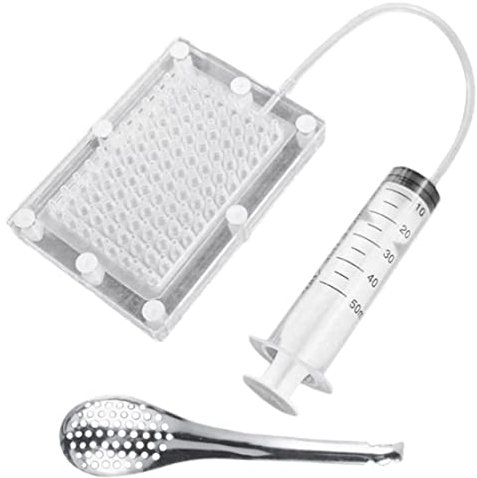 Professional Molecular Gastronomy Caviar Maker Gourmet Dispenser Caviar Filter Spherification Dropper with Tube & Spoon Tools, Caviar Box Caviar Maker
