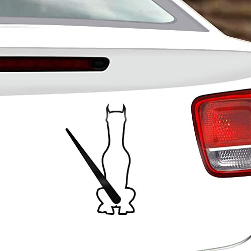 Iprokiu Dog Rear Wiper Sticker Funny Doberman Dog Moving Tail Waving Wiper Sticker for Car Rear Window Sticker Dog Decal Waterproof Rear Windshield Wiper Decal Car Decor (Black)