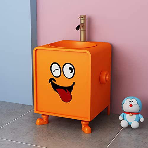 ZARBAILRE Meuble De Salle De Bain, Meuble sous Lavabo Industriel avec Combo Évier et Robinet, sur Pied Rangement Meuble sous Lavabo Salle De Bain (D)
