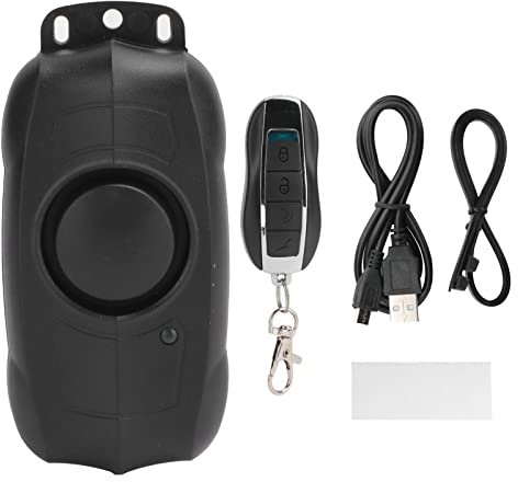 Diebstahlwarnanlage für Fahrräder, Motorräder und Motorroller mit Fernbedienung, 7-stufig einstellbare Empfindlichkeit, IP55-Wasserdichtigkeit, Funkreichweite 20 Meter,