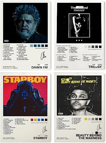 NILK The Weeknd Album Cover Limited Edition Posters (Set of 4) Unframed 8in x 12in(20 * 30cm)