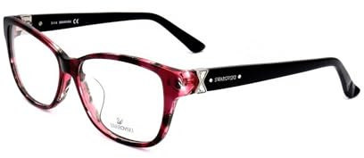 Swarovski SK5208-D 077 FUCHSIA 56/14/ WOMAN - Brille - Vollrand - Kunststoff - Katzenauge - Burgundy, Fuchsia - 56 mm x 37.3 mm x 135 mm - Erwachsener