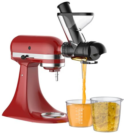 Entsafteraufsatz für KitchenAid Standmixer, Entsafter für Kaltpressen, Entsafteraufsatz mit doppeltem Einfüllschacht, Entsafteraufsatz für KitchenAid