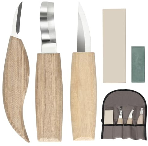 Wood Carving Tools Set - Wood Carving Knife Kit with Carving Hook Knife, Wood Whittling Knife, Detail Carving Knife, Whittling Kit for Kids Adults Woodworking DIY