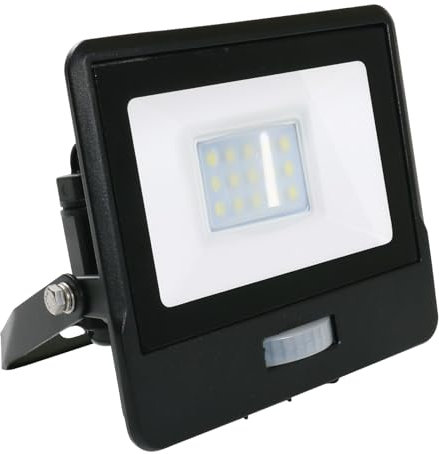 paul russells 10W Outdoor Motion Sensor Security Light – 6500K Daylight White, 1000 Lumen PIR Floodlight, IP65 Waterproof, Ultra-Thin Design, Ideal for Forecourt, Backyard, Garages, Garden and More
