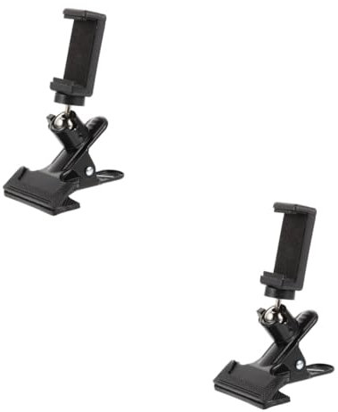 ibasenice 2pcs Guitar Phone Holder Clip Rotation Guitar Head Clip for Smartphone Bass Phone Holder Stand