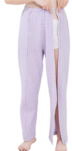 UNbit Patientenhosen Kleidung, Incontinence Trousers für Frauen und Männer, Full Open Katheter Hosen, Tear Away Hosen Pflegehilfe für Lange Zeit bettlägerige Rollstuhl Behinderung Ältere