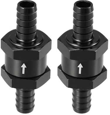 Hihaha Kraftstoffrückschlagventil Schwarz 2 Stk Für Benzin Diesel | Aluminiumlegierung, Außendurchmesser 10mm, Innendurchmesser 7mm, Länge 2.5cm, Für Die Meisten Autos, Einweg, Rostbeständig