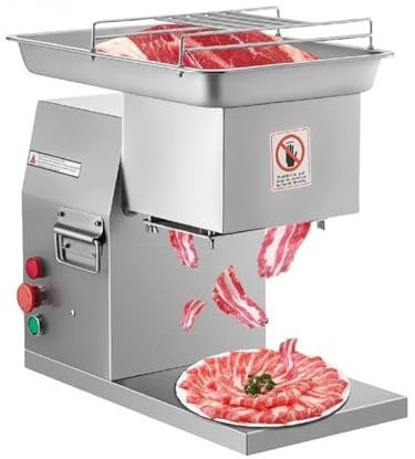 YOtat Cortadora De Carne Eléctrica De 250 Kg/H, Cortadora De Carne con Cuchillas De Acero Inoxidable De 3Mm, Máquina Trituradora, Electrodoméstico De Cocina Automático Comercial