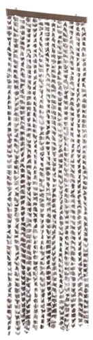 vidaXL Cortina antimoscas Chenilla Gris Taupe y Blanco 56x200 cm