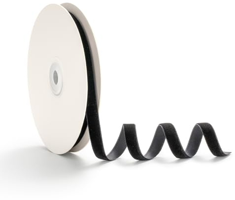 AOKSUNOVA Svart Sammetsband, för Presenter, i Sammet, 1 cm x 9 m
