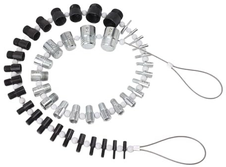 HAOHIZE Misuratore di filettatura per dadi e bulloni 44 manometri identificativi di filettatura maschio e femmina da 23 pollici e 21 dimensioni metriche Misuratore di dimensioni per