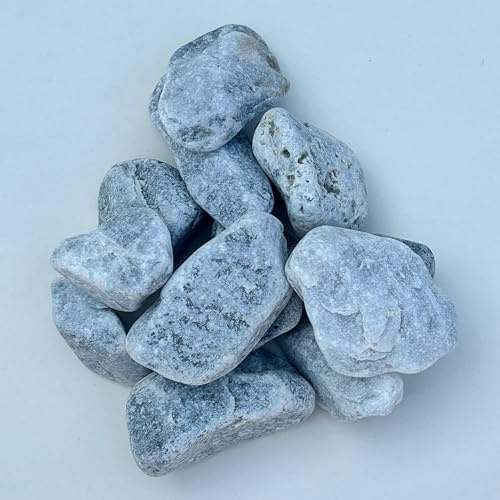 World PLANTIL Piedra mármol Canto rodado Color Gris nevado, Piedra Decorativa para Jardin, Espacios Exteriores y Intriores/Paisajismo, Jardineras y Macetas/Terrazas y Patios (24/40 mm 20 kg)