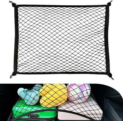 Haoledy Gepäcknetz Auto, Gepäcknetz Wohnmobil 80X60cm Erstreckt Sich auf 160x120cm, Elastisch Kofferraum Netz für anhänger mit 4 Haken, Kofferraumnetz Hundenetz Auto Kofferraum für die Meisten Autos
