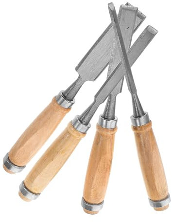 Gatuida 4stücke Teiliges Schnitzwerkzeug Holz Mit Eisen-aufbewahrungstasche Holzgriff Meißel-set Für Präzises Holzbearbeitungs-handwerk Für Schreinerei Türen Rahmen Und Möbelbau