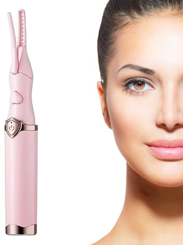 MADGININE Heated Eyelash Curler,Heated Lash Curler,Electric Eyelash Curler,10-Second Quick Heating,Anti-Scalding Tooth Comb Does Not Hurt Eyelashes,24-Hour Long-Lasting Setting (Pink)