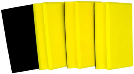 Homoyoyo Manual Grinding Discs Sand 71x120mm Pu Pad Hand Sanding Block Polishing Pad Yellow Comfortable Grip Hook Loop