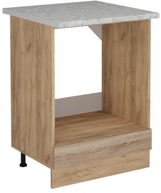 Vicco Herdumbauschrank R-Line, Herdschrank, Sonoma, 60 cm AP Marmor