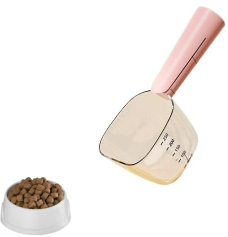 Générique Cuillère Multi-Usage, Cuillère Graduée Transparente,Pelle à Nourriture pour Animaux de Compagnie,Distributeur de Nourriture pour Chien et Chat（4 Couleurs）