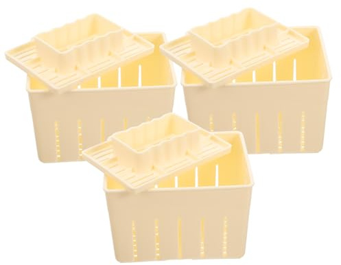 Ipetboom Prensa Para Queso Casera Prensa Sencilla Para Tofu 3 Piezas 140x105x95 Mm Plástico Seguro Herramienta Prensar Queso Doméstica Uso En Cocina