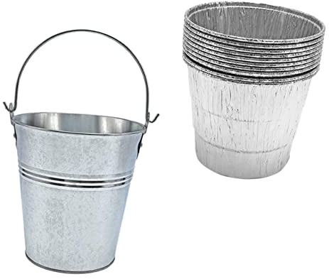 Hemobllo 10pièces Seau à Graisse Barbecue Portable avec Large Capacité Et Doublures Jetables pour Égouttement Huile Gril Facile à Nettoyer