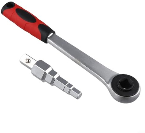 HanOaki Radiator Ratchet Spanner Nipples Carbon Steel Stepped Wrench 10–21mm for Valves and Tank Connectors Silver Black(A)