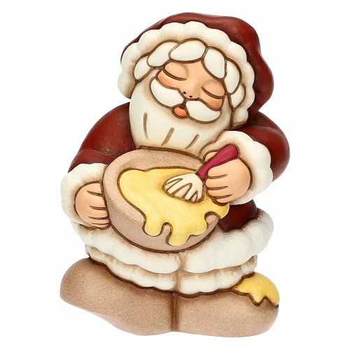 THUN - Babbo Natale con ciotola in ceramica, piccolo - Thunalnd - 7x6,5x9,5 cm