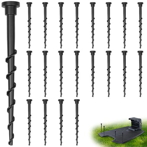 HX-pyahgtv Lot de 20 vis de terre pour robot tondeuse, station de charge, vis pour robot tondeuse, garage, clous de sol, compatibles avec Husqvarna Automower 105, 305, 308, longueur : 14 cm, outils de