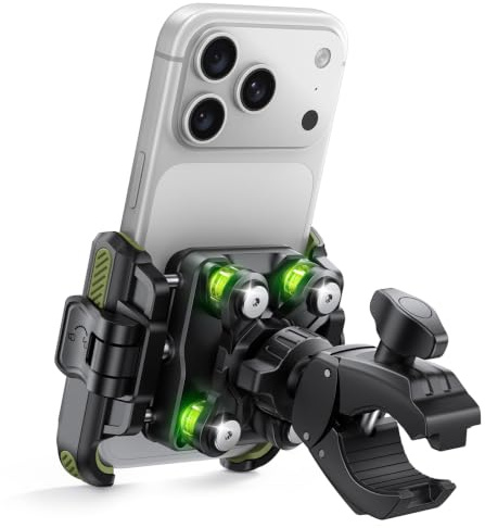Lamicall Motorrad Handyhalterung Fahrrad Handyhalter Vibrationsgedämpft | [Perfekt für Videoaufnahmen] 360° Handy Halterung Motorrad, Handy Halter Fahrradlenker für iPhone 17 16, 7,2 Zoll Smartphone