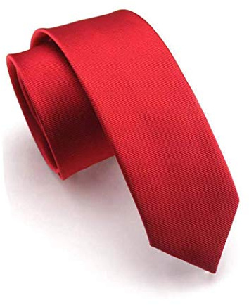 JEMYGINS 2.4 Red Tie Silk Skinny Ties for Men Slim Necktie (6cm)
