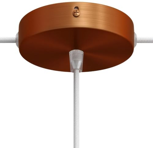 creative cables - Zylindrischer Lampenbaldachin Kit aus Metall mit 1 Haupt- und 2 Seitenlöchern - Konisch, Kupfer satiniert