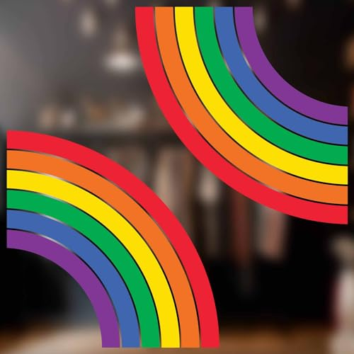Pride Window Stickers for Glass - Double Sided Rainbow Window Sticker - Pride Decorations for Inside and Outside