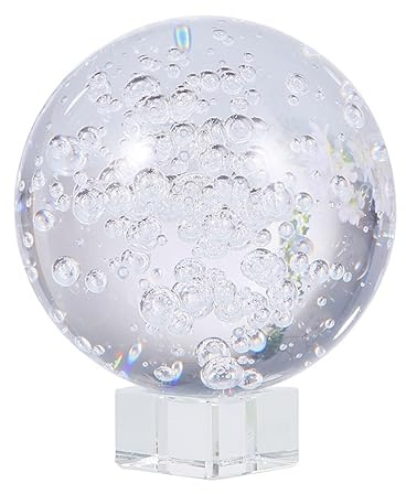 VOSAREA Kristallkugel Blase Display Glaskugel mit Stand Feng Shui Fotografie Ornamente für Tischdekoration
